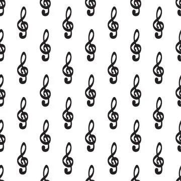 Violin key icon pattern hand drawn vector icon Stock Illustration