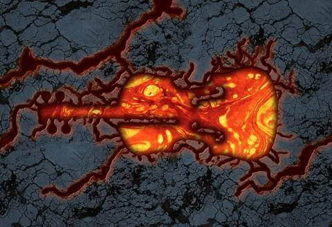 Violin lava stone Stock Illustration