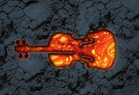 Violin lava stone Stock Illustration