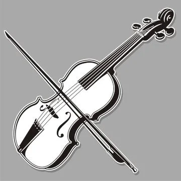 Violin line art Stock Illustration