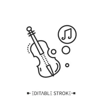 Violin line icon. Editable vector illustration イラスト素材