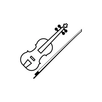 Violin line icon Stock Illustration