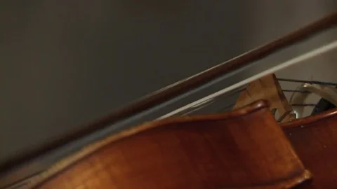 Violin Live Concert with close-up of Womens Hands playing the Violin Stock Footage