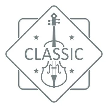 Violin logo, simple gray style Stock Illustration