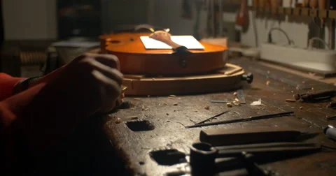 Violin maker Cine 4k _1 Stock Footage 59348223
