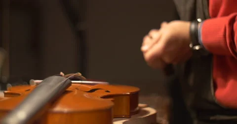 Violin maker Cine 4k [External audio] - portrait Stock Footage 59171851