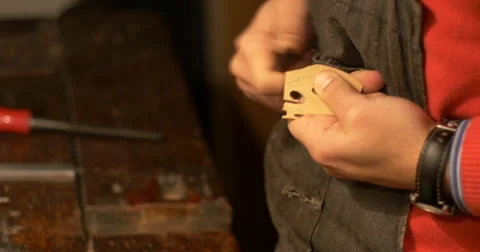 Violin maker Cine 4k - woodwork close up 1 Stock Footage 59315680