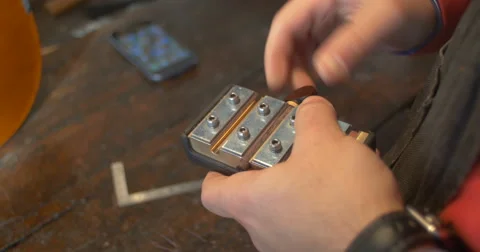 Violin maker Cine 4k - working Stock Footage 59338232