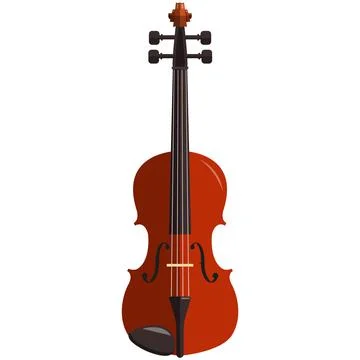 Violin, music icon, flat vector isolated illustration. String musical instrument Illustrazione stock