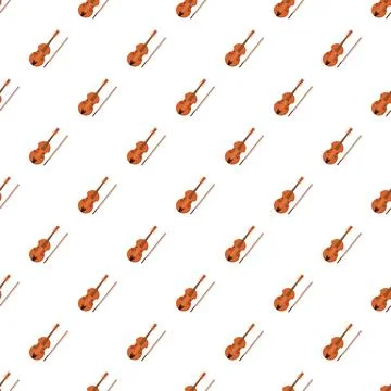 Violin musical instrument pattern creating seamless background イラスト素材