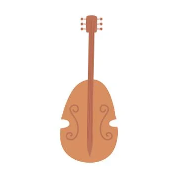 Violin musical instrument string isolated icon white background Illustrazione stock
