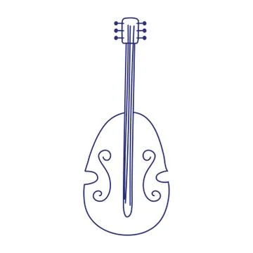 Violin musical instrument string isolated icon white background Stock Illustration
