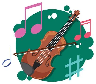 Violin with Musical Notes Vector Illustration Stock Illustration