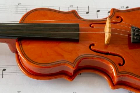 Violin on note paper Stock Photos