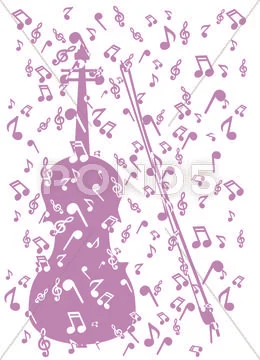 Violin in notes Stock Illustration