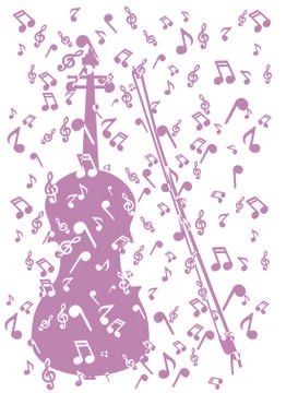 Violin in notes Stock Illustration