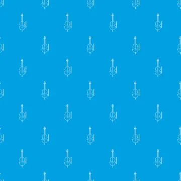 Violin pattern seamless blue Stock Illustration