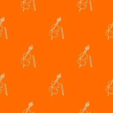 Violin pattern vector orange 스톡 일러스트