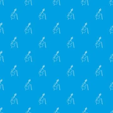 Violin pattern vector seamless blue イラスト素材