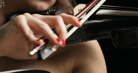 Violin performance highlighted by horizontal panorama Stock Footage 263606955