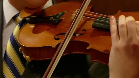 Violin Player Close Up in Suit - Slide Video stock 73215156