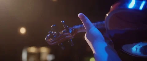 Violin player performs on stage Stock Footage 124776243