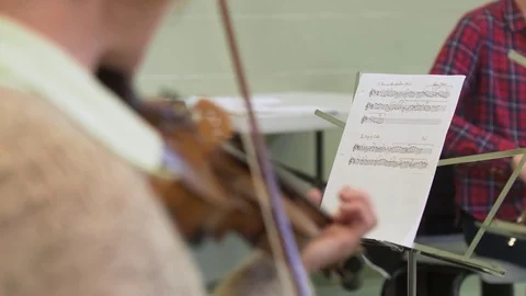 Violin Playing with Focus pull Stock Footage 82883083