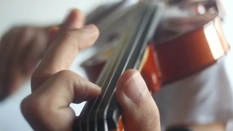 Violin playing [practicing intonation] Stock Footage 71087927