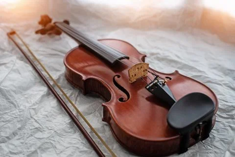Violin put on background Stock Photos