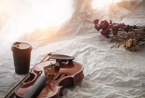 Violin put on background Foto stock