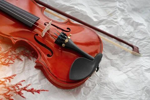 Violin put on background Foto stock