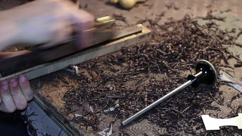 Violin repair, luthier tools Stock Footage 83442045