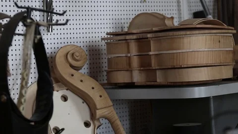 Violin repair, luthier tools Stock Footage 83442280