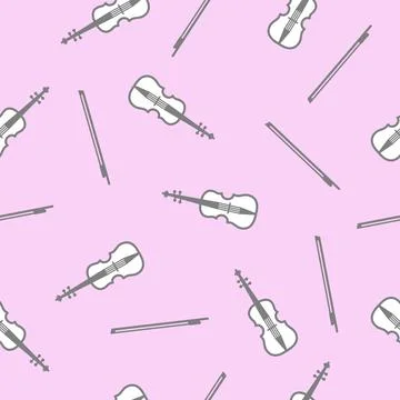 Violin seamless pattern background texture Stock Illustration