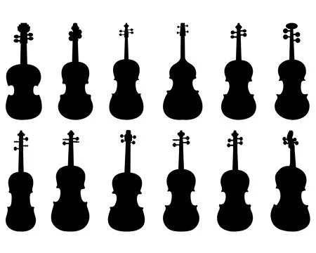 VIOLIN SILHOUETTE VECTOR ART Stock Illustration