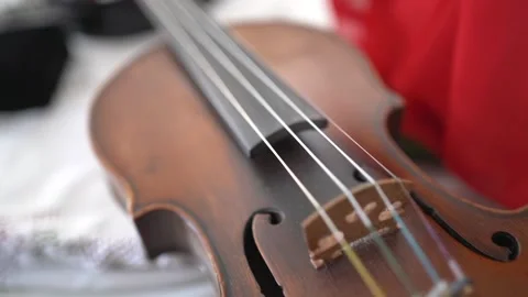 Violin in slow motion Stock Footage 131086005