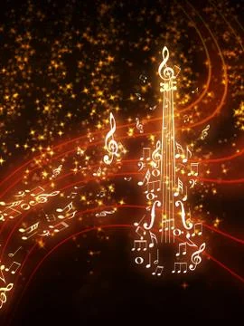 Violin with Sparks Stock Illustration
