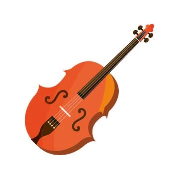 Violin string musical instrument isolated icon Stock Illustration