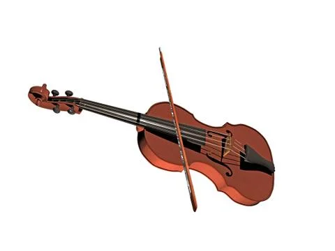 Violin with strings to make music Stock Illustration
