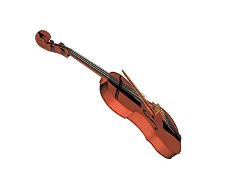 Violin with strings to make music Stock Illustration