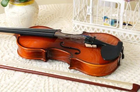 Violin on the table Stock Photos