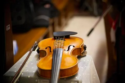 Violin on the table Stock Photos