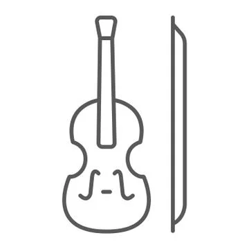 Violin thin line icon, st patrick's day and music, classical instrument sign Ilustración de archivo