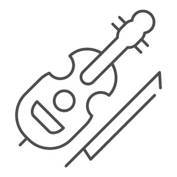 Violin thin line icon. String instrument vector illustration isolated on white Stock Illustration