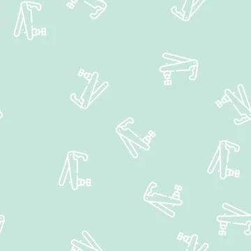 Violin tool line vector seamless pattern black Stock Illustration