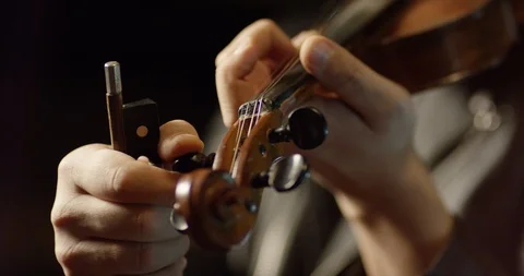 Violin tuning Stock Footage 114832267