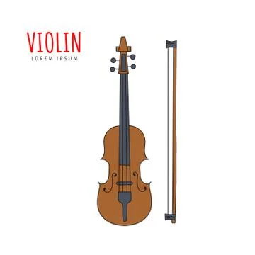 Violin vector illustration hand drawn Stock Illustration
