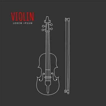 Violin vector illustration hand drawn Stock Illustration