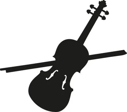 Violin with violin bow Stock Illustration