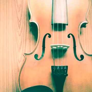 Violin on wood background Stock Photos